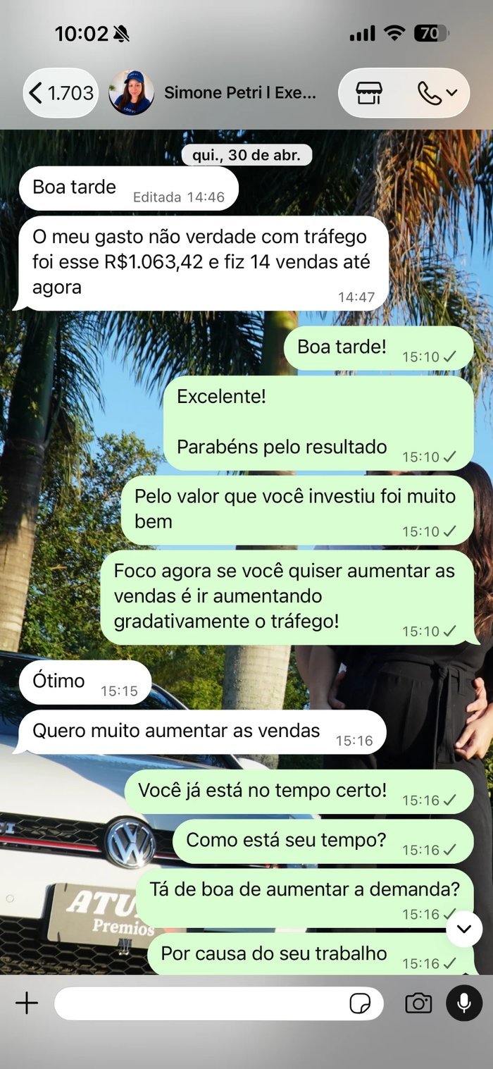 Print real de resultado da Simone